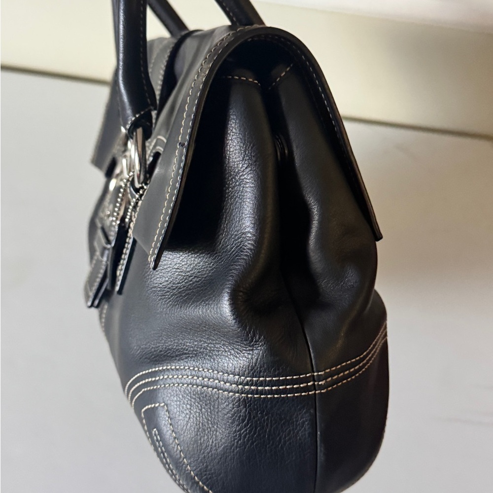 Black Leather Coach Handbag - Picture 4 of 7